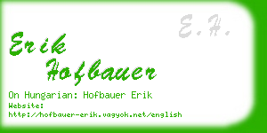 erik hofbauer business card